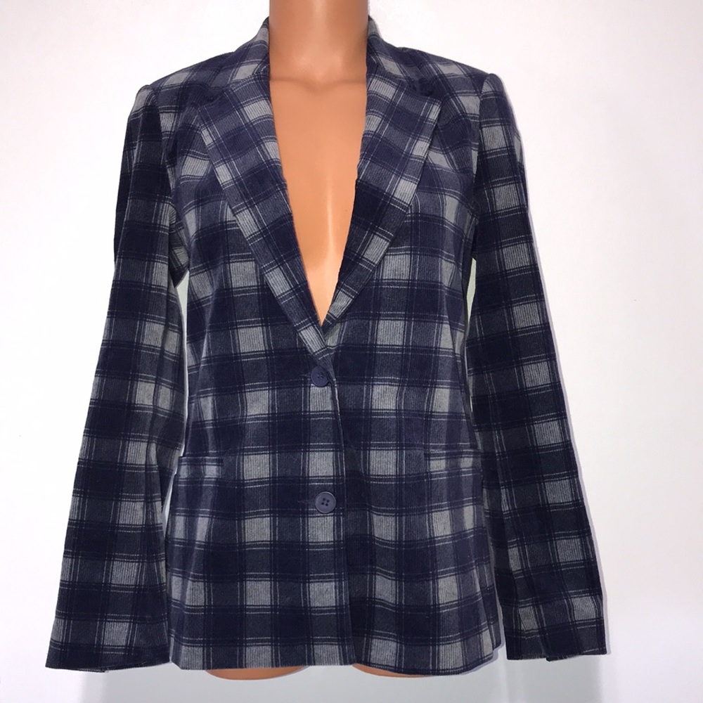 The Korner Corduroy Plaid Blazer Size Small